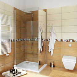 Elegancka Kabina Prysznicowa 90x90 z Lustrem i Chromowanym Wykończeniem