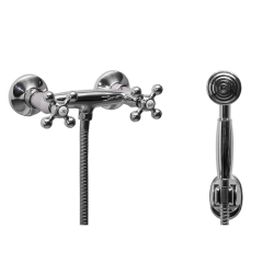 Bateria RETRO natryskowa 2-uchwyt. Kpl chrom
