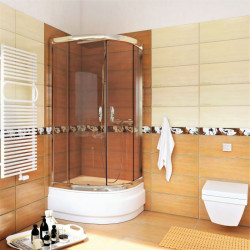 Kabina STYLIO półokrągła 90x90x170 chrom szkło transparent z powłoką CleanGLASS