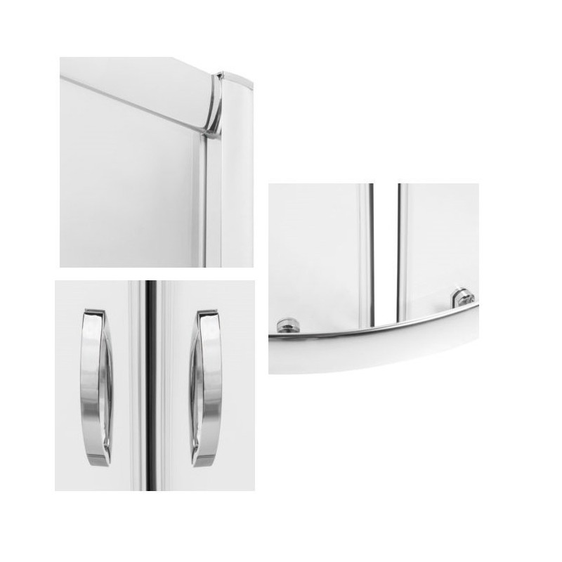 Kabina STYLIO półokrągła 90x90x170 chrom szkło transparent z powłoką CleanGLASS