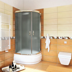 Kabina STYLIO półokrągła 90x90x170 chrom szkło chinchila z powłoką CleanGLASS