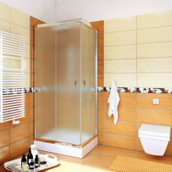 Kabina STYLIO kwadratowa 80x80x190 chrom szkło chinchila z powłoką CleanGLASS