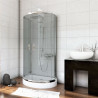Kabina STYLIO przyścienna 80x100x190 chrom szkło grafit z powłoką CleanGLASS