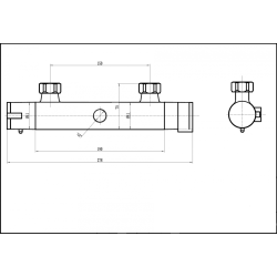 Bateria TUBIC natr.śc. 2-uchwyt. Bez natrysku chrom