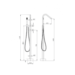 Bateria STYLUS wolnostojąca wannowa chrom kpl.