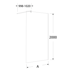Nowoczesna Ścianka Prysznicowa VERTISSO 90 cm z Grafitowym Szkłem CLEAN GLASS