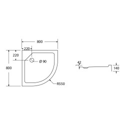 Elegancki Brodzik Półokrągły SMC01 80x80x14 - Komfort i Styl w Twojej Łazience
