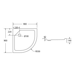 Elegancki i Wytrzymały Brodzik Półokrągły 90x90cm - Model SMC02