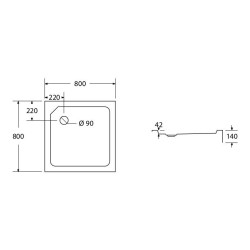 Nowoczesny Brodzik Kwadratowy 80x80cm - Elegancki Design, Model SMC05, Komfort i Styl