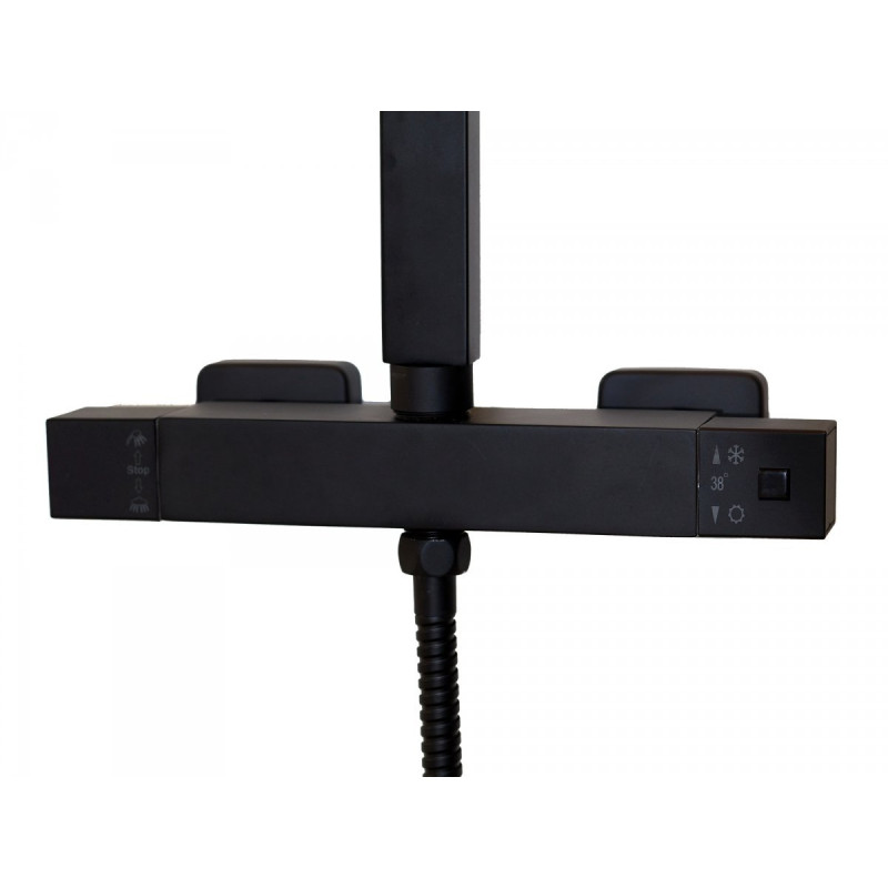 FINN Bateria termostatyczna z deszczownią kwadratową Black