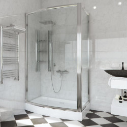 Elegancka Kabina Prysznicowa Tytan Narożna 90x120 Chromowana - Przejrzyste Szkło