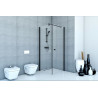 Kabina FRESH LINE kwadratowa 80x80x195 transparent Prawa z powłoką CleanGLASS CZARNY MAT