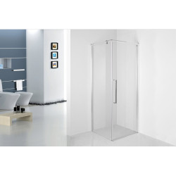 Kabina CREATIVE kwadratowa 80x80x200 transparent Prawa CleanGLASS CHROM