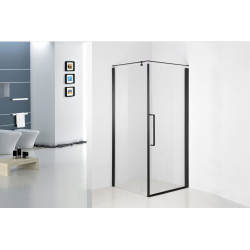 Kabina CREATIVE kwadratowa 80x80x200 transparent Prawa CleanGLASS CZARNY MAT