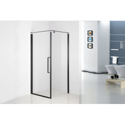 Kabina CREATIVE kwadratowa 80x80x200 transparent Lewa CleanGLASS CZARNY MAT