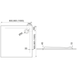 Brodzik posadzkowy kwadratowy GEOS struktura kamienia 80x80 OUTLET