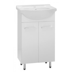 Astor Zestaw łazienkowy Lupo 50 cm biała szafka + umywalka ceramiczna, łatwy montaż