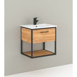 Astor Zestaw Modus Alfa Szafka 50 cm z Umywalką - drewno i metalowy stelaż