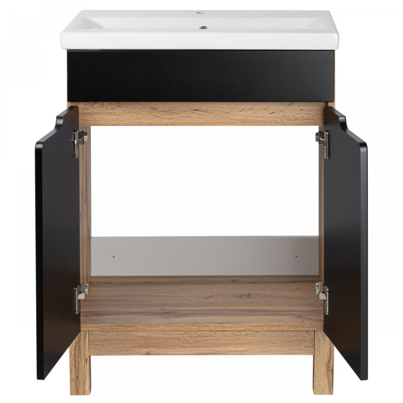 Astor Alma 60 cm Zestaw szafka z umywalką Astor Alma 60 cm czarny wotan drzwiczki