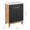 Astor Alma 60 cm Zestaw szafka z umywalką Astor Alma 60 cm czarny wotan drzwiczki
