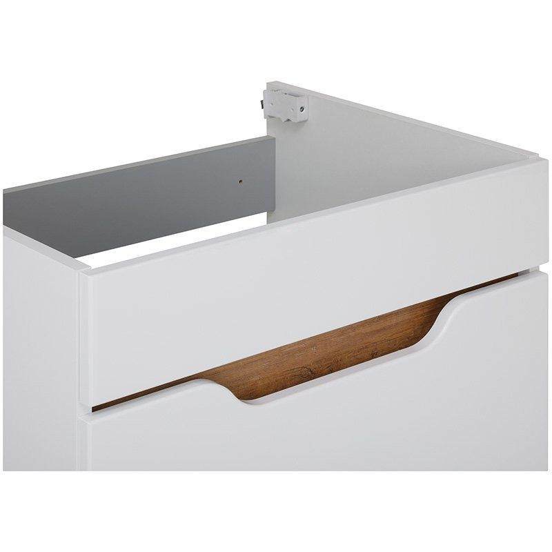 Astor Szafka INES 60 cm pod umywalkę biała z elementami drewna