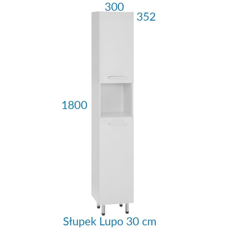 Astor Lupo słupek biały połysk 180 cm, AM-LUC-120-07