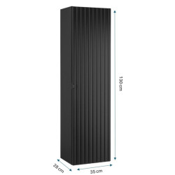 Astor Słupek Łazienkowy Astor AMY 35cm Czarny Ryflowany