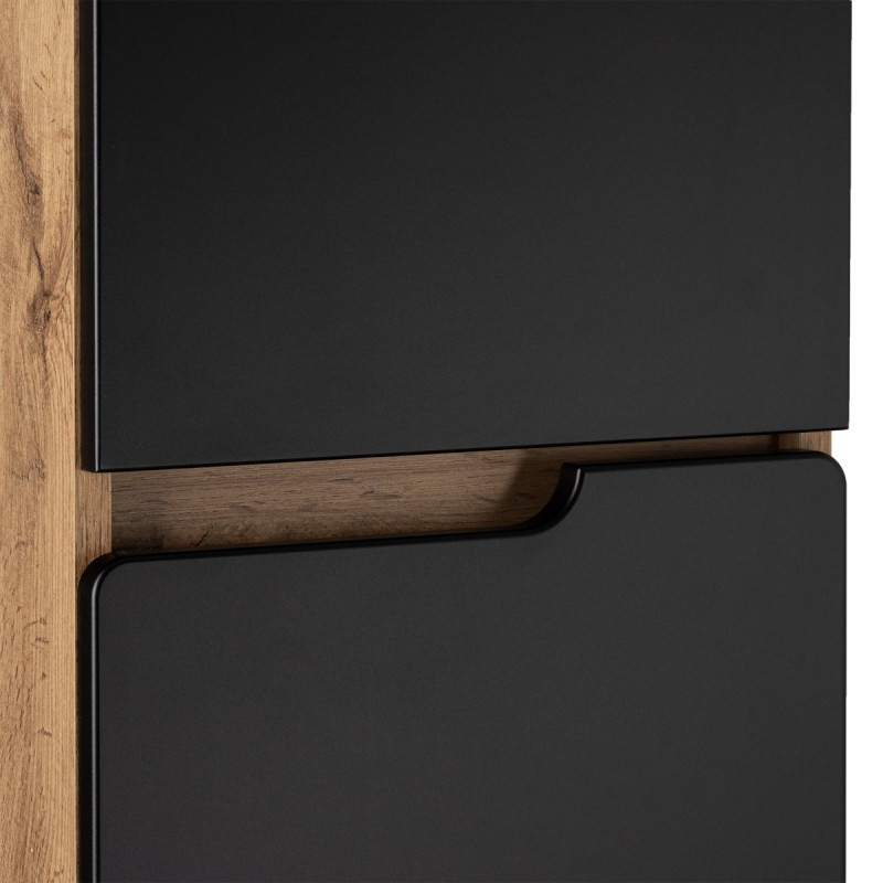 Astor Alma Słupek łazienkowy stojący 35 cm czarny wotan półki szklane