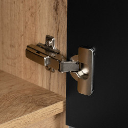 Astor Alma Słupek łazienkowy stojący 35 cm czarny wotan półki szklane