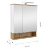 Astor Lustrzana Szafka Astor Nelle 60 cm, LED & Gniazdko, drewno