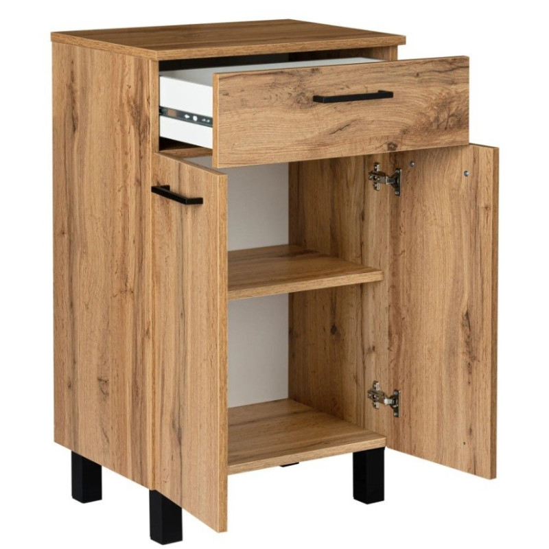 Astor Komoda stojąca LUPO WOTAN 50 cm drzwiczki szuflada czarny uchwyt