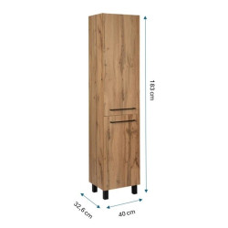 Astor Słupek stojący łazienkowy SOL WOTAN 40 cm półki czarne uchwyty