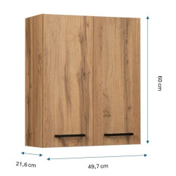 Astor Szafka łazienkowa wisząca LUPO WOTAN 50 cm drzwiczki czarne uchwyty
