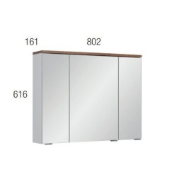 Astor Lustrzana Szafka Wisząca SPEK 80 cm trzy drzwiowa