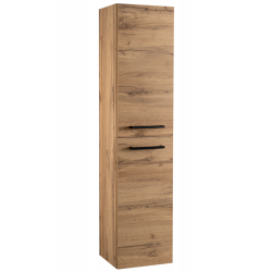 ASTOR Słupek meblowy łazienkowy wiszący ASTER 30cm dąb wotan czarne uchwyty