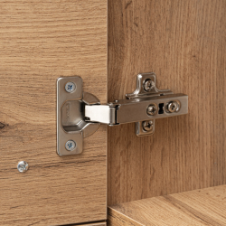 ASTOR Słupek meblowy łazienkowy wiszący ASTER 30cm dąb wotan czarne uchwyty