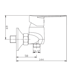 Invena Esla bateria prysznicowa ścienna chrom