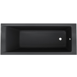 AQUA for you wanna akrylowa czarna Kronos slim 150x70 z syfonem i nóżkami