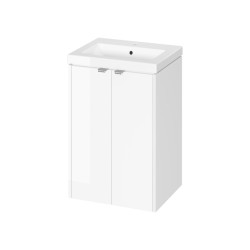 Zestaw szafka wisząca łazienkowa z umywalką Cersanit OVIDA 50 biała