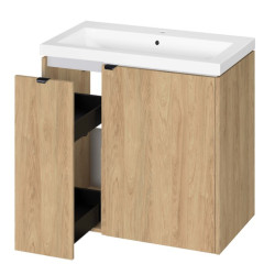 Zestaw szafka wisząca z umywalką Cersanit OVIDA 80 dąb hikora szafka cargo