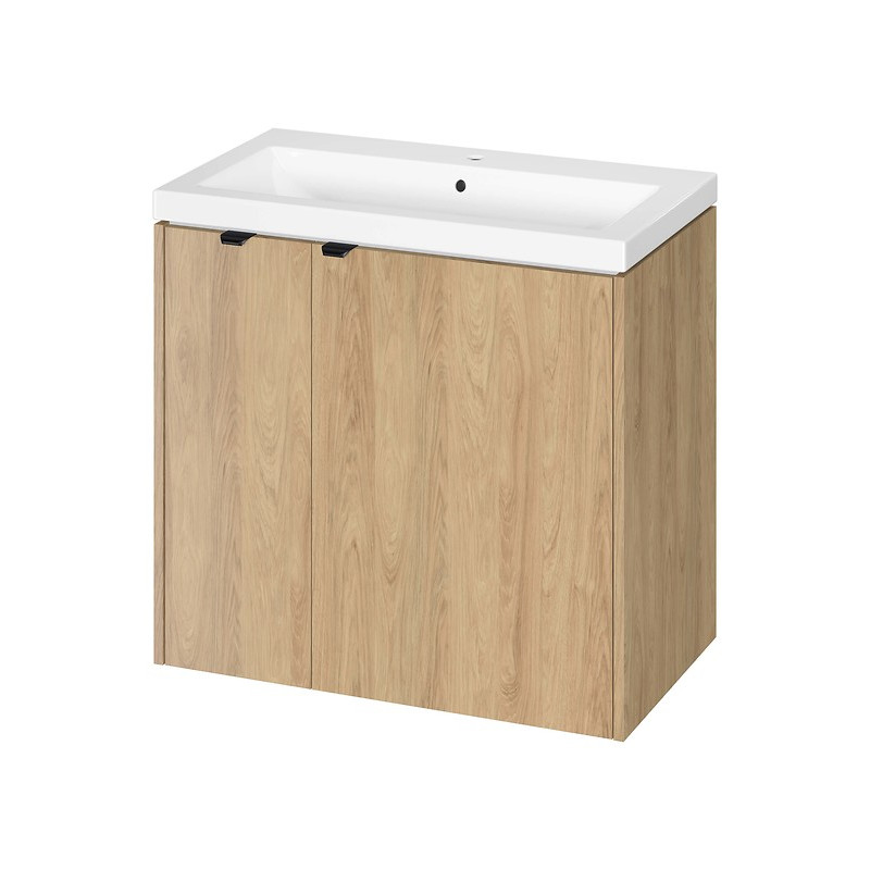 Zestaw szafka wisząca z umywalką Cersanit OVIDA 80 dąb hikora szafka cargo