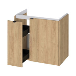 Zestaw szafka wisząca z umywalką Cersanit OVIDA 80 dąb hikora szafka cargo