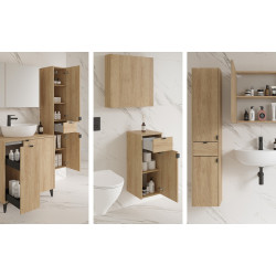 Zestaw szafka wisząca z umywalką Cersanit OVIDA 80 dąb hikora szafka cargo