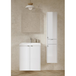 Zestaw szafka wisząca z umywalką Cersanit OVIDA 80 biała z szafką cargo