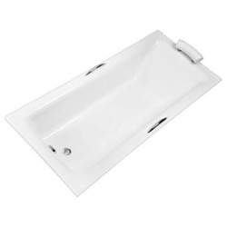 Besco wanna prostokątna Talia Premium 160x75 z czarną obudową, syfonem chrom i nóżkami