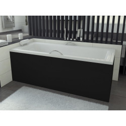 Besco wanna prostokątna Talia Premium 160x75 z czarną obudową, syfonem chrom i nóżkami