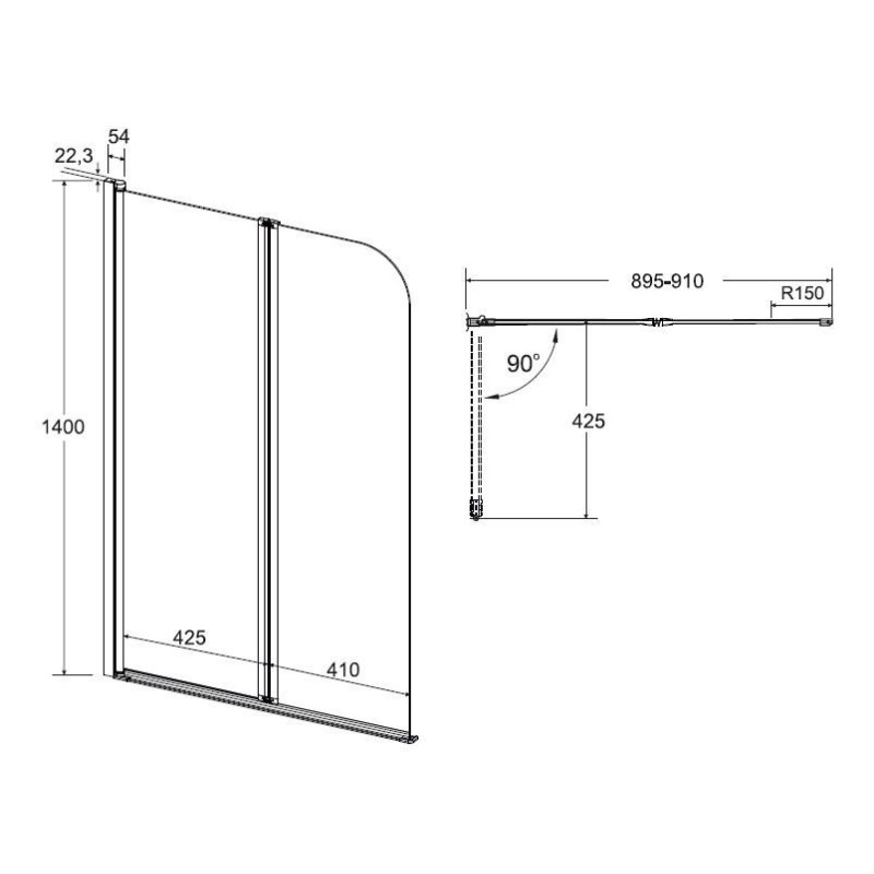 Parawan nawannowy Prime 2-skrzydłowy