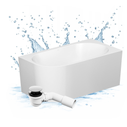 Wanna wolnostojąca narożna prawa Crea 170X82 Cersanit +SYFON CHROM S301-330