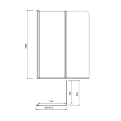 Cersanit parawan nawannowy EASY NEW DWUELEMENTOWY 140x115CM chrom, hartowane szkło 5mm