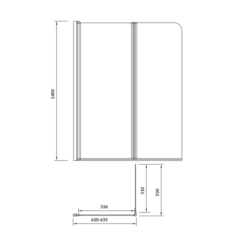 Cersanit parawan nawannowy EASY NEW DWUELEMENTOWY 140x115CM chrom, hartowane szkło 5mm
